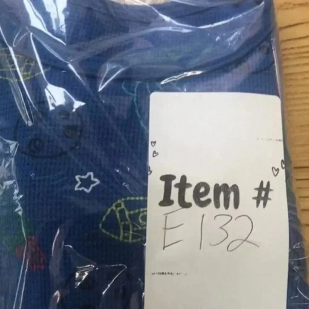 Boys Blue Rocket Ship Long Sleeve Top Graphic Tee Space Pattern‎